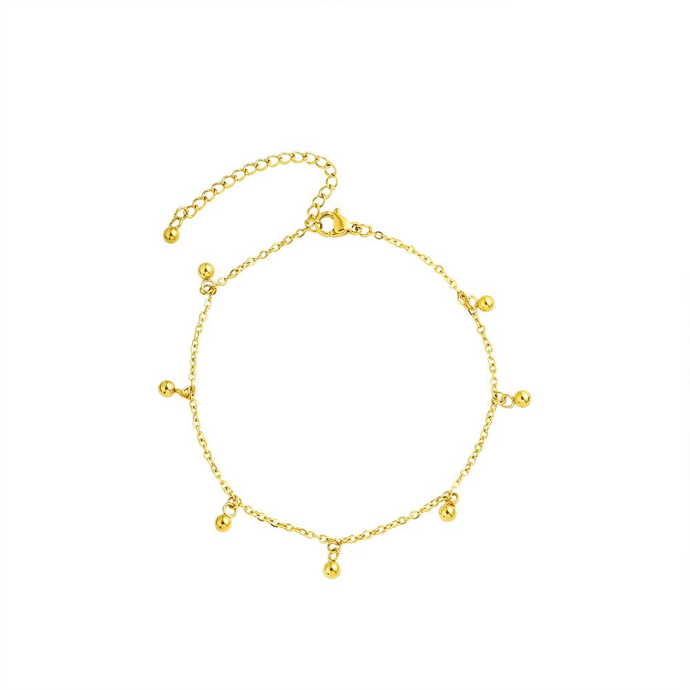 High-Value Titanium Steel Tassel Anklet for Women - Non-Fading Stylish Beaded Foot Chain