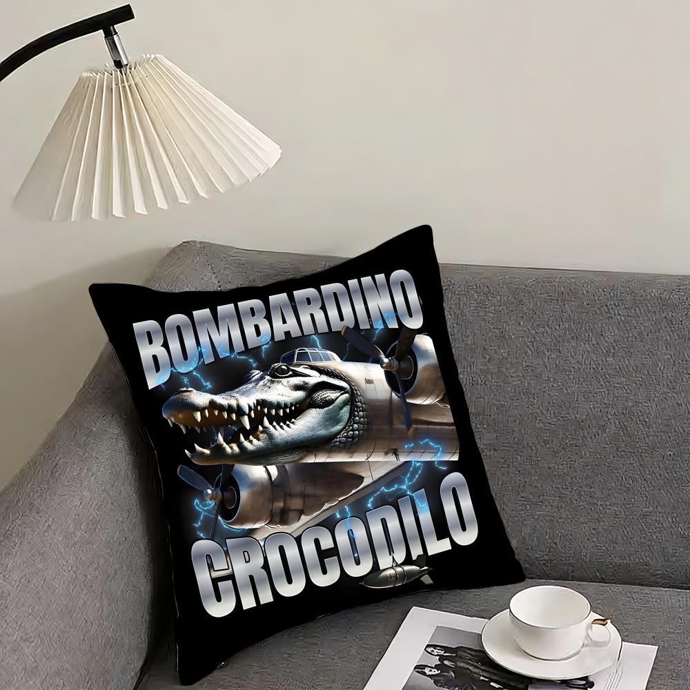 

ITALlAN Brainrot Fashion Cushion Cover Pillowcase Ultra Soft Skin Friendly Fabric Cloud Like Comfort Concealed Zipper 30x30cm