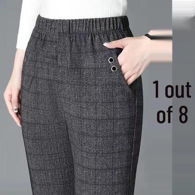 Lente Wijde Pasvorm Hoge Taille Dames Rechte Casual Broek voor Moeders en Grootmoeders