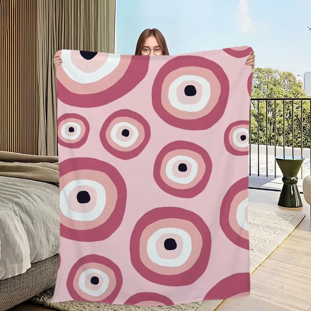 Blanket Flannel Warm Comfort Soft Plush Color Blanket For Sofa Evil Living Room Office Bedroom Travel Eye Gift