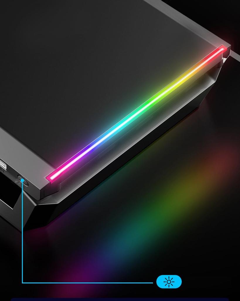 Monitor Stand with 4 USB Desktop PC Monitor Stand with Smartphone 8cm RGB PC Laptop Gaming 25kg Weight Capacity Ports, Stand, Stand, Drawer, Height,