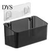 Space Saving Wall Container Wall-mounted Storage Rack, Transparent Plastic Organizer Bin, Multi Purpose Self Adhesive No Drill for Toiletries