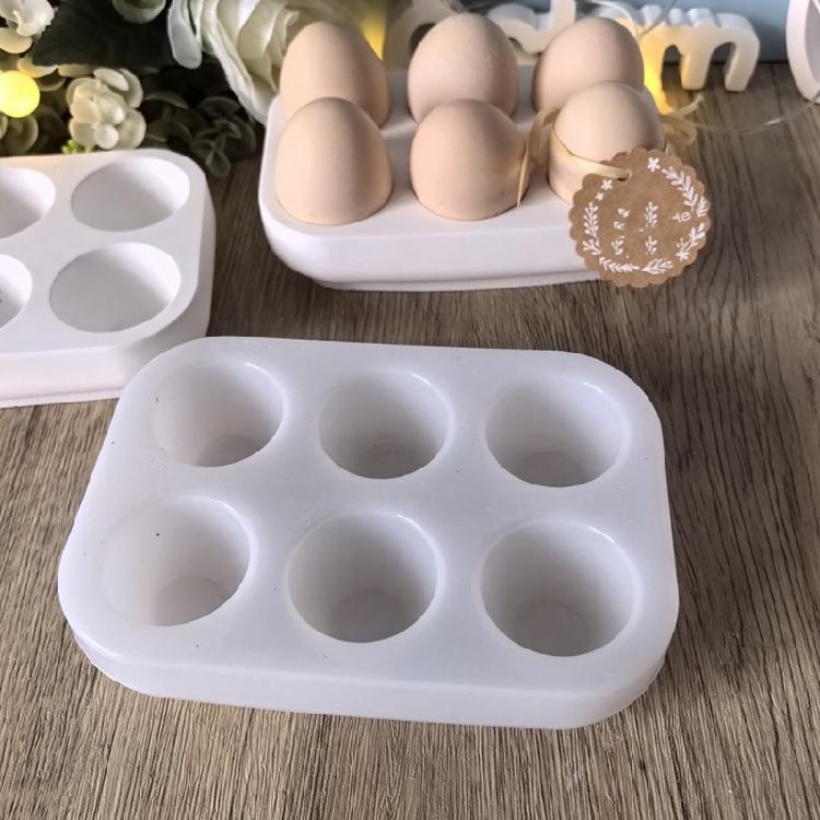 Food Safe Silicone Easters Eggs Tray Mould with 6 Compartments Ideal for Holiday Craft Easy Decorating and Art Projects