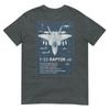 F22 Raptor Blueprint Technical Schematic Aviation Art Tshirt