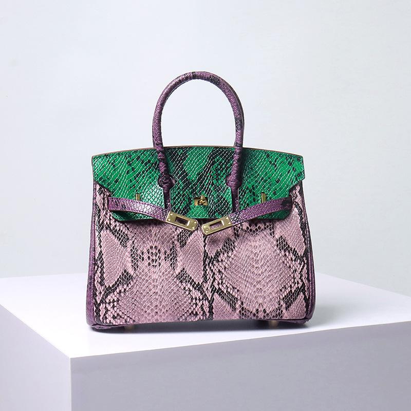 Nuova borsa in pelle platino a contrasto grande capacità borsa a mano in pelle di mucca alla moda e di atmosfera semplice borsa a spalla da donna