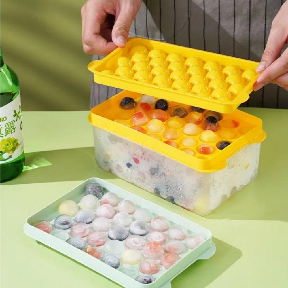 Storage Box Ice Cube Tray Round Whiskey Sphere Mold Creative Ice Grid Mold  Home Kitchen Tools