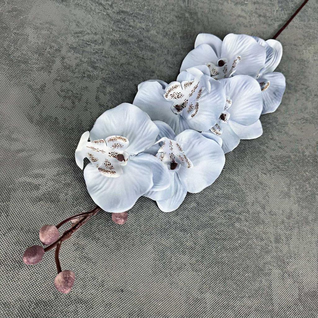 6 Heads Artificial Phalaenopsis Orchid Flower, Handmade Realistic Faux Fake Floral Design, For Home Wedding Hotel Decoration