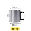 220/300 ml Vandkop i Rustfrit Stål med Håndtag Bærbar Vandkop til Vandreture Rejser Camping Picnics Kopper Bordservice