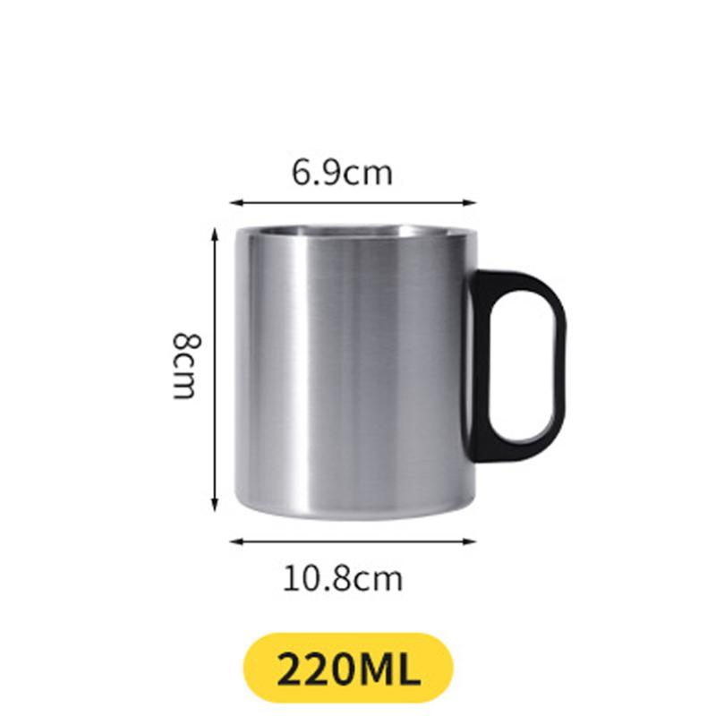

220/300Ml Stainless Steel Water Cup With Handle Portable Water Cup For Hiking Travel Camping Picnics Cups Tableware 220ml