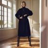 Womens Oversized Wool Blend Coat Long Length Turn Down Collar Winter Warm Outerwear