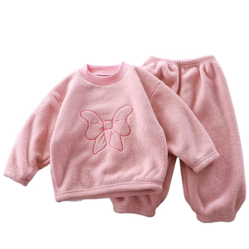 2024 Children Clothes Winter New Plush Thick Baby Pajamas Sets for Kids Girls Clothes Warm Pajama Set Home Clothing Ropa De Bebe