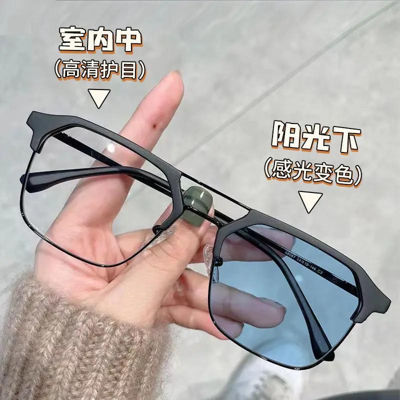 Outdoor Color Changing Photochromic Myopic Glasses Classic Minus Diopter Glasses for Men Women Square Short Sighted Eyewear