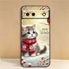 Cute cartoon cat illustration Phone Case For Google Pixel 10 9a 9 8A 8 7 7A 6 6A Pro XL 2024 5G Black Soft TPU Silicone