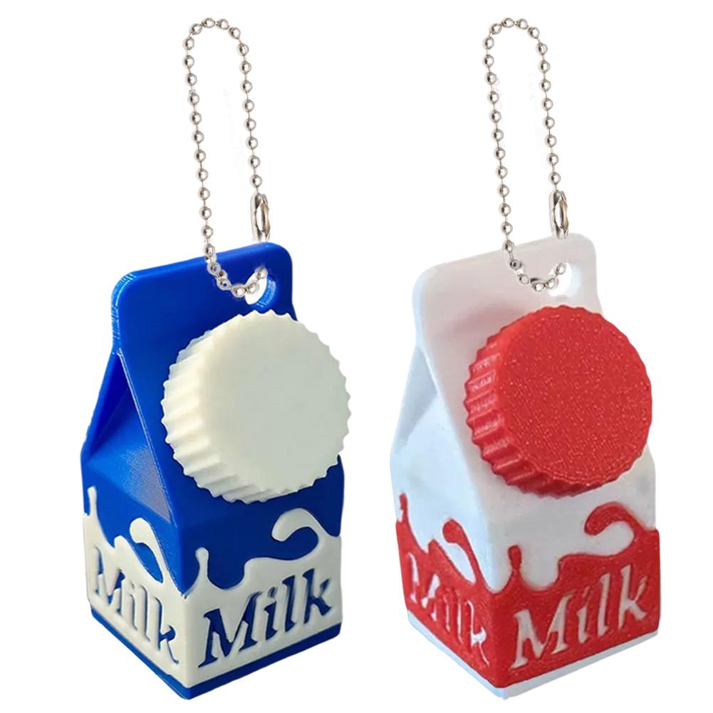 Laktose & Tolerant Pillenhalter Mini Milchkarton Schlüsselanhänger Tragbar Niedlich Pille Rucksack Reise Schlüssel P7E1