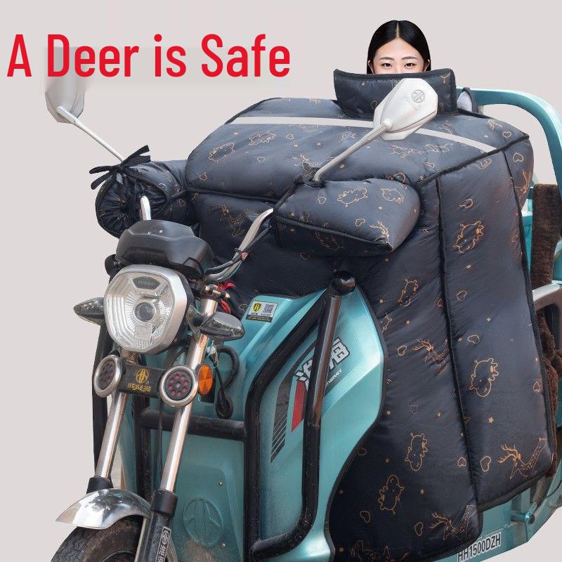 Electric Tricycle Windshield: Thickened, Fleece-Lined, Waterproof, Sunproof, and Windproof Cover for All Seasons.