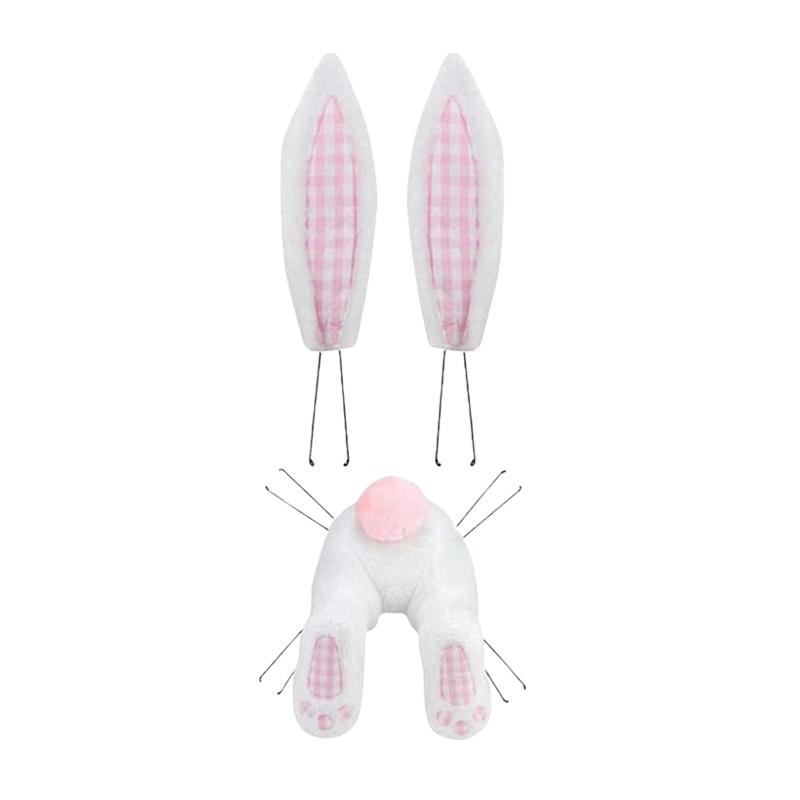 

Венок Пасхальный Кролик Декор Зад Кролика И Уши Гирлянда Для Входной Двери Стены Pink Plaid Bunny