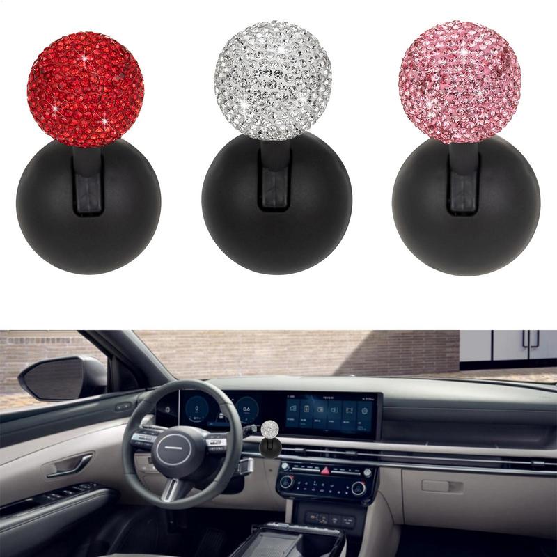 Car Engine Start Stop Button Ball-Bar Decorative One-Button Start Rhinestone Ball-bar Rocker Joystick Car One-Button Start