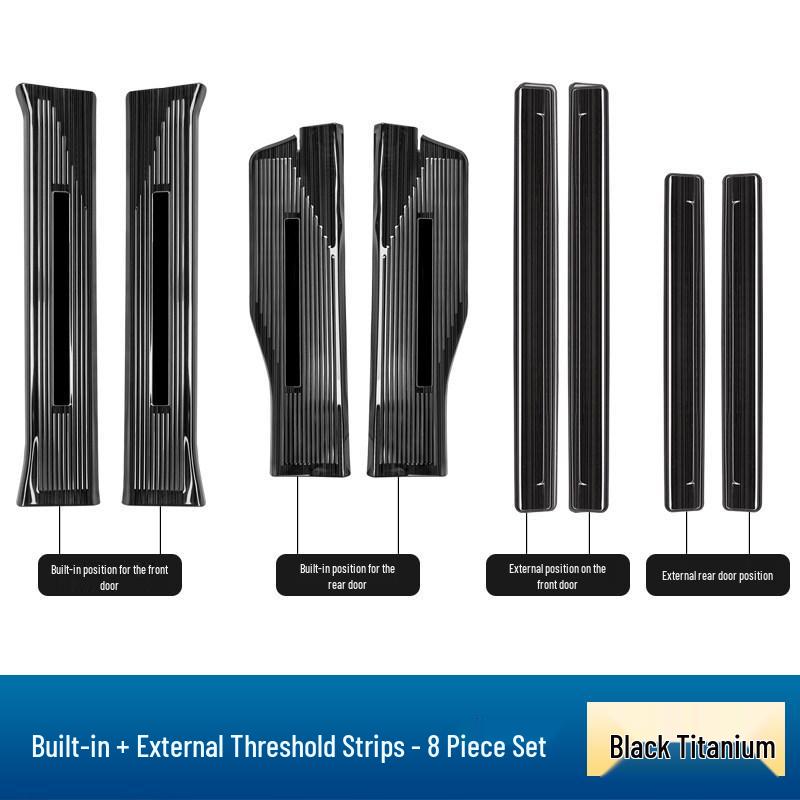 Door Sill Scuff Plates with Welcome Pedal Protection for 2023-2026 Ford Edge L