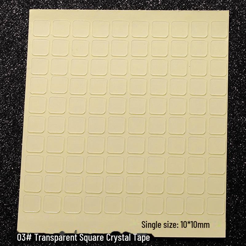 Nail Art Jelly Glue Color Card: Transparent Crystal Tape for Acrylic Display, Double-Sided, Traceless