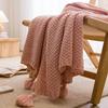 Nordic Blankets for Bed Sofa Couch Chunky Knit Bedspread Knitted Throw Blanket with Tassel Plain Color Waffle Embossed Blanket