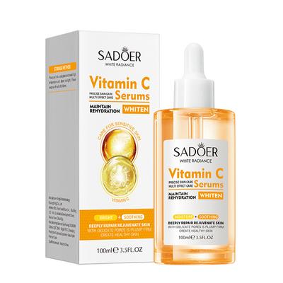 100ml SADOER Centella Sakura Vitamin C Hyaluronic Acid Facial Serum Face Moisturizing Firming Hydrating Facial Essence Skin Care