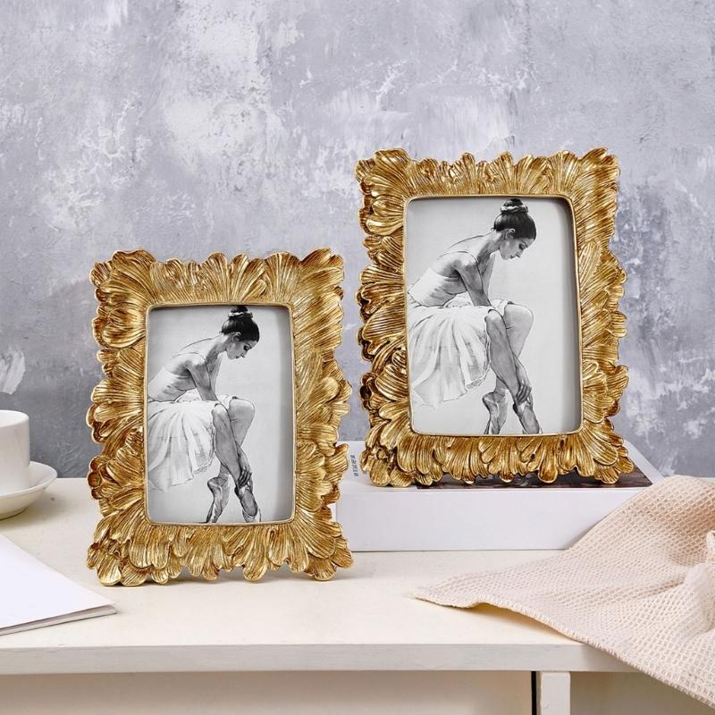 Antiek Sierlijk Rechthoekig Fotolijstje voor Tafelblad Wanddisplay, Retro Fotolijst, Decoratief Fotolijst Huisdecoratie