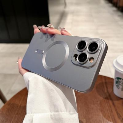 Capa de Telefone de Carregamento Sem Fio Magsafe de Luxo Para iPhone 14 13 12 11 15 Pro Max Plus Proteção de Para-choque Magnético Macio Capa