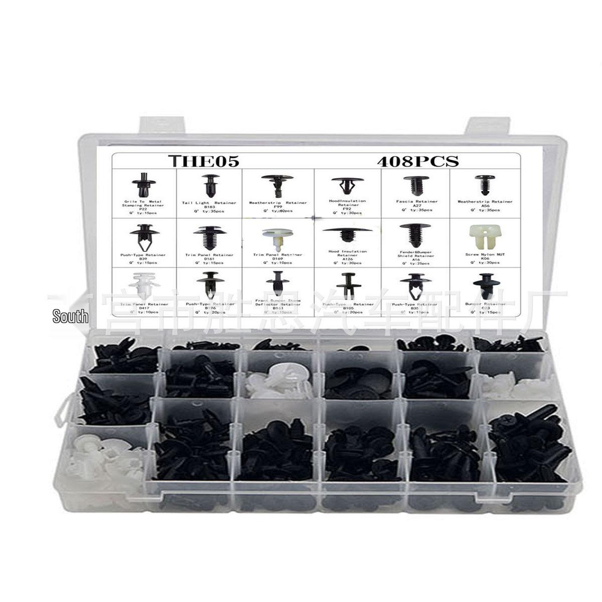 

408 шт. в коробке Клипсы для крепления панелей кузова автомобиля, внутренней отделки и подкладки 51PCS Mixed Pack Large