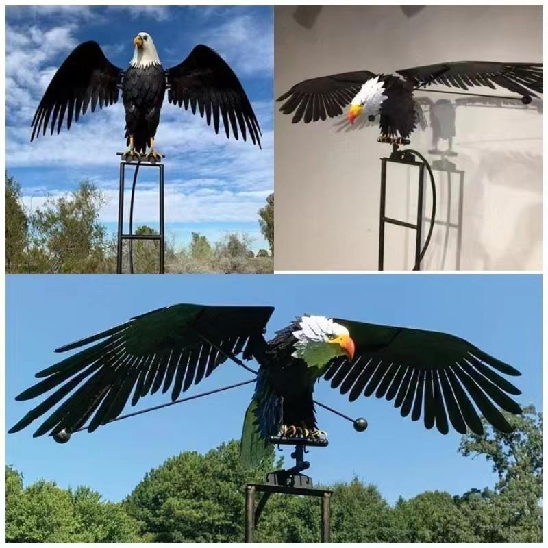 Decoración de Jardín Molino de Viento Búho Pájaro Cruzado Hierro Forjado