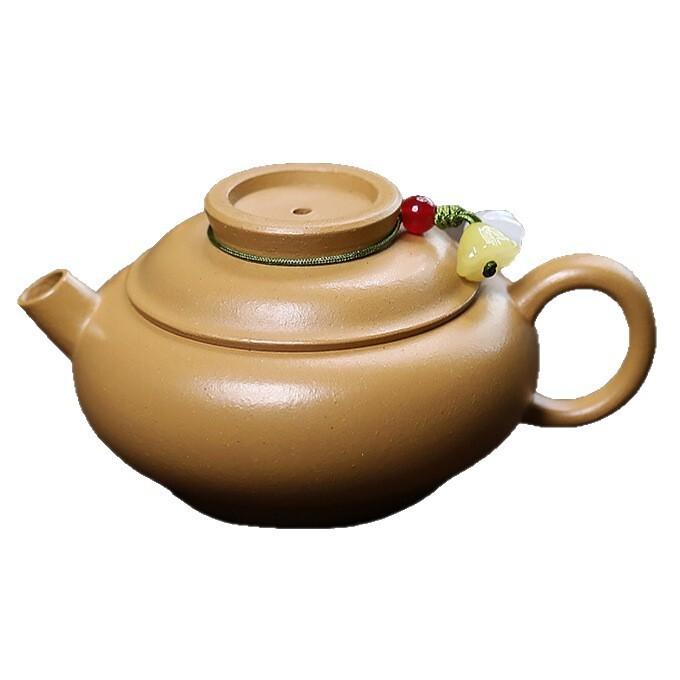 

100ml Luxury Yixing Purple Clay Teapot Handmade Flying Saucer Pot Raw Ore Gold Section Mud Tea Maker Kettle Chinese Zisha Teaset