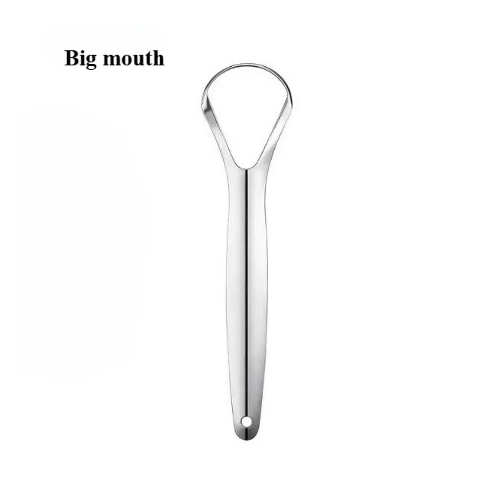 

Скребки для языка из нержавеющей стали, очиститель языка для взрослых и детей, портативный очиститель для удаления налета с языка, чистящие инструменты для полости рта Big mouth