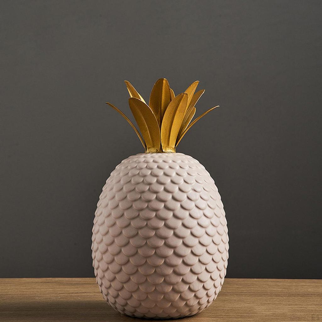 Ceramic Pineapple Shaped Ornament Nordic Gift Photography Prop for Bookshelf TV Cabinet Statue