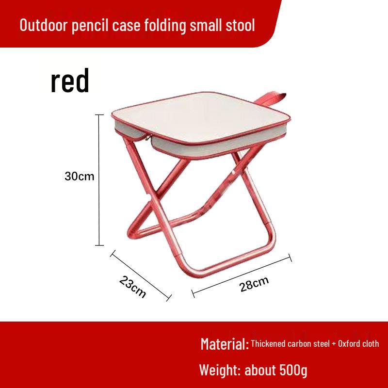 Compact Outdoor Folding Stool & Pencil Case – Portable Camping & Fishing Chair