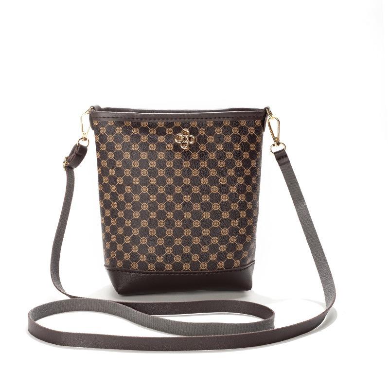 Retro Printing Fashion Bucket Bag Single Shoulder Crossbody Women's Bag Niche Design Large Capacity