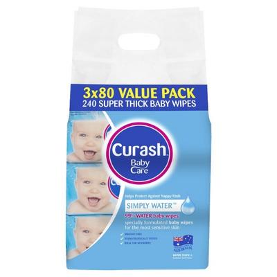 Curash Babycare Simply Water Wipes 3 X 80