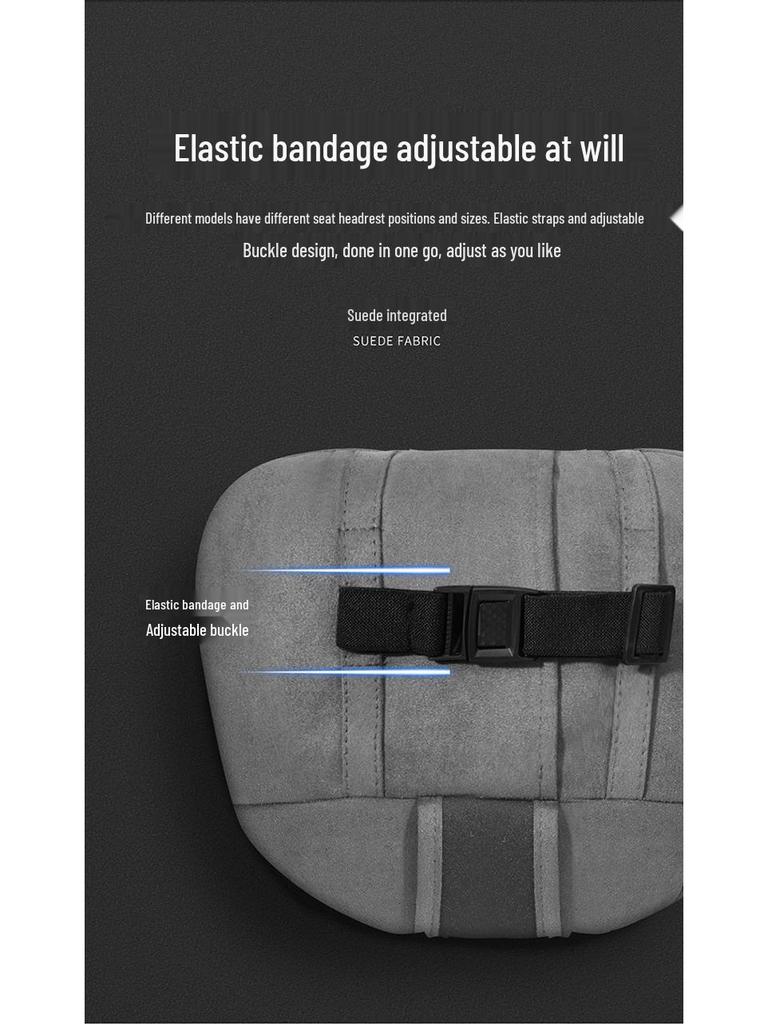 Zhongheng Auto Wildleder Kopfstütze und Lendenstützkissen Set