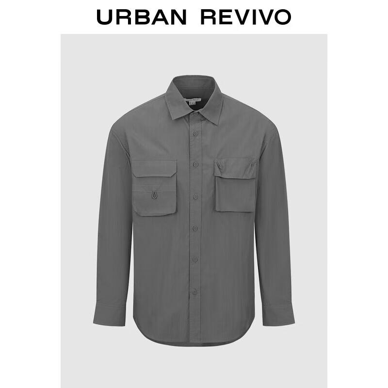 UR Men s Loose Open-Front Pocket Workwear Shirt M (M-L)