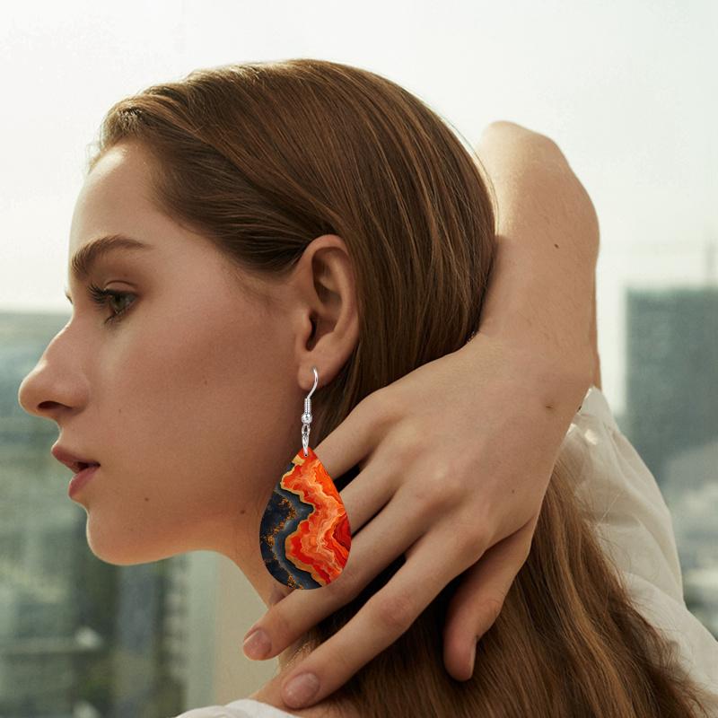 Abstrakte Kunst PU Leder Ohrringe, Mode Ohrringe, Y2K Stil Exquisite Ohrringe, Weihnachtsgeschenke für Freunde, Elegante Ohrringe, Party-Ohrringe