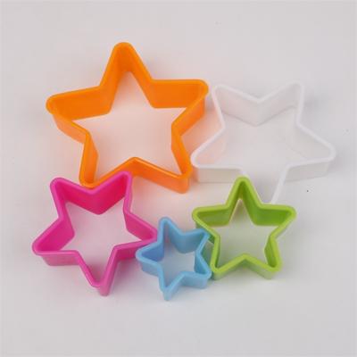 Baked Color 5-piece Plastic Cookie Mold Mousse Ring Vegetable Cut Cookie Cake Mold
