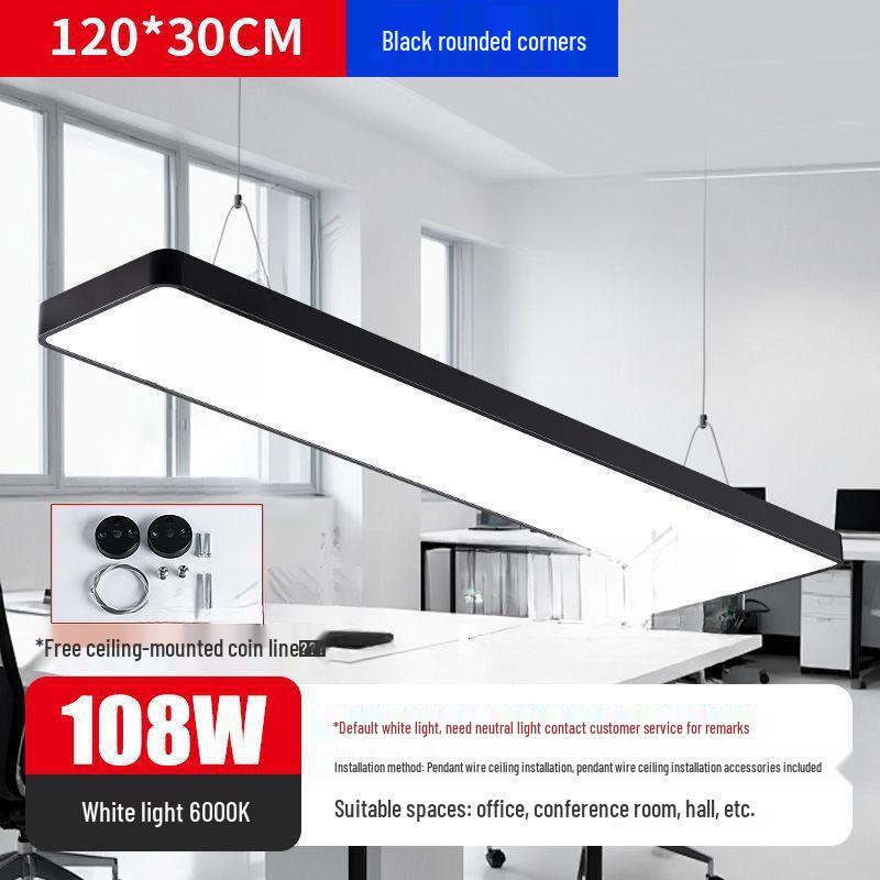 Minimalist Rectangular LED Pendant Light for Barber Shop, Office, or Living Room Ceiling