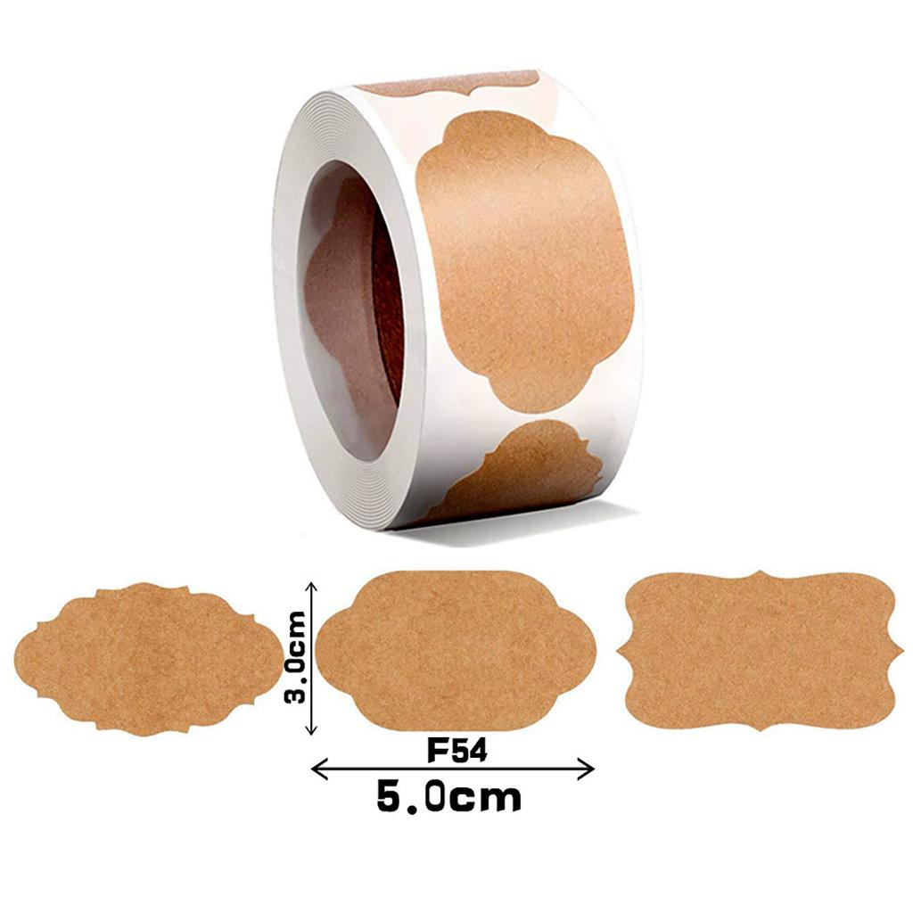 300pcs/roll Kraft Paper Stickers Blank Labels Handmade Gifts Tags Decoration Paper Spice Jar Label DIY Envelope Sealing Sticker