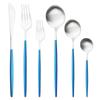 6Pcs/Set Colorful Dinnerware Cutlery Set Matte Knife Dessert Fork Spoons Flatware Silverware Stainless Steel Party Tableware Set