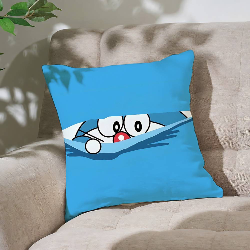 Cute CartoonDdoraemonS Kawaii Customizable Square Pillowcases Stylish And Soft Perfect For Beds Cars And Sofas