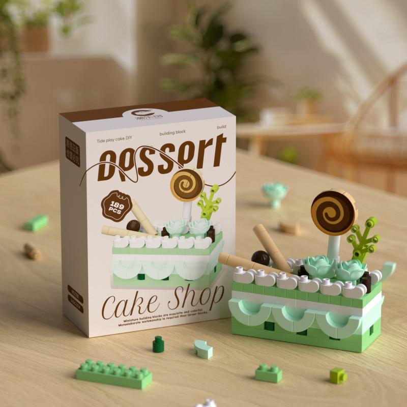 Chaolechuang LEGO-Compatible Birthday Cake DIY Building Blocks - Desktop Ornament Gift Toy