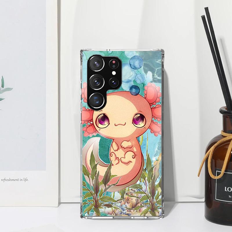 Cute Axolotl Kawaii Phone Case For Samsung Galaxy S26 S25 Edge S24 FE S23 S22 Ultra S21 Plus S20 + Art Fundas Back Cover Galaxy