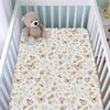 Vintage Butterflies Boho Wildflowers Baby Crib Sheets Boy Girl 52"x28" Watercolor Bees Butterflies Spring Floral Crib Mattress Cover Soft Breathable