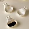 Super Cute Cartoon Rabbit Dipping Saucer Household Three-dimensional Ceramic Saucer Ketchup Snack Plate Vinaigrette White Rabbit