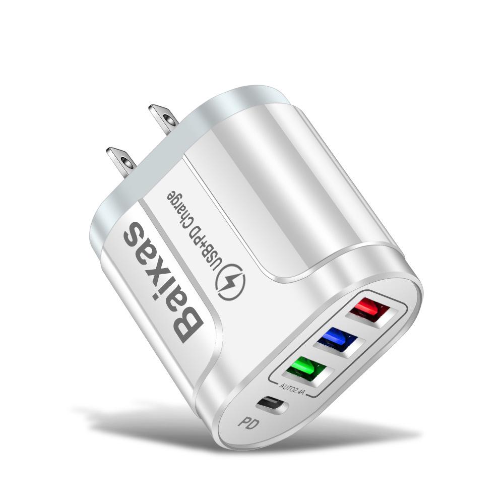Multi-port Home & Travel Charger EU/UK 3 USB + Type-C 5V/2.4A