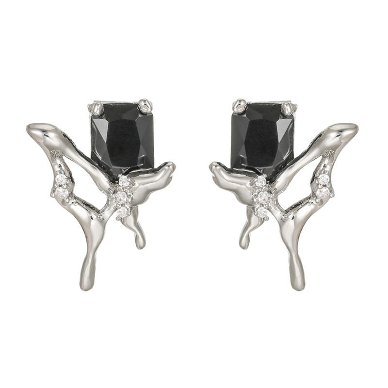 Нескользящие зажимы-бабочки для наушников Freeclip1/2 Черные цирконы Материал Комфортное ношение серебряный