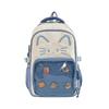 Japanese Ins Cute Cat Backpack Female Transparent Bar Pain Bag New Large-capacity Schoolbag Middle School Student Backpack
